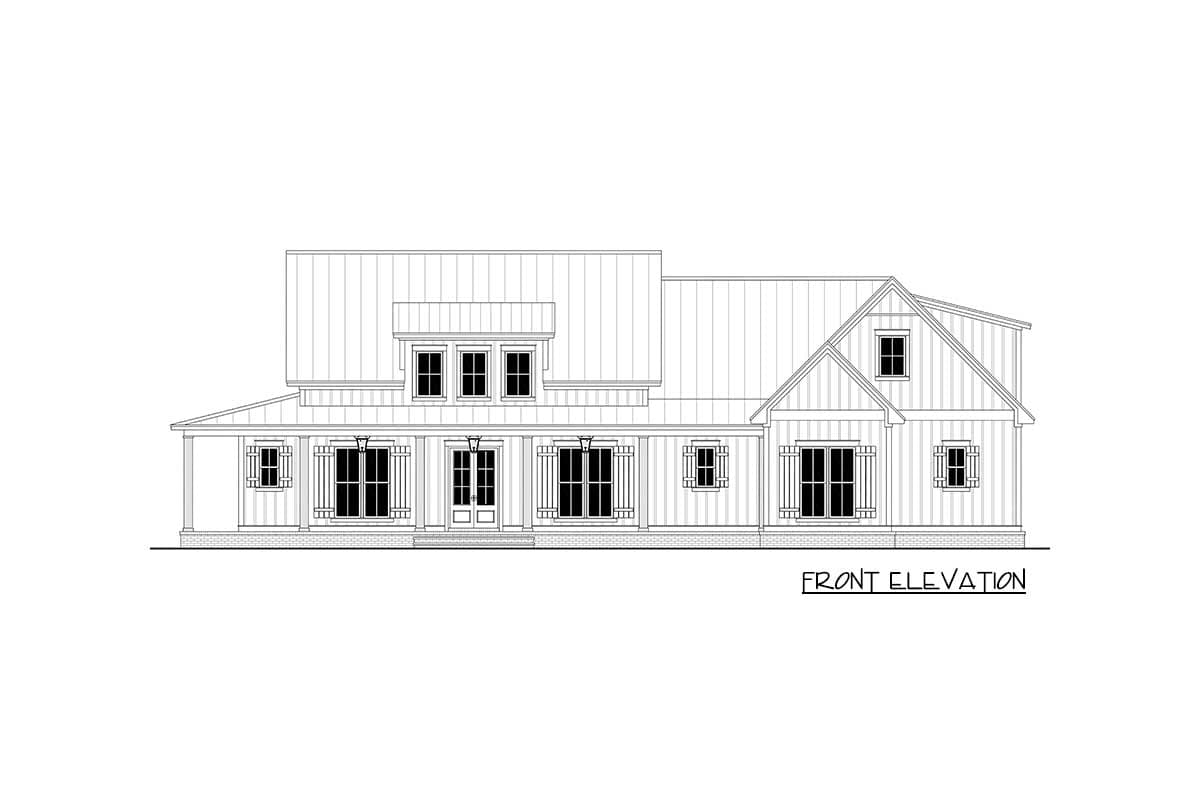 Plan 51870HZ: 3-Bed Modern Farmhouse with 10'-Deep Wrap Around Porch and a Bonus Room - Image #16 - Country, Modern Farmhouse, Southern