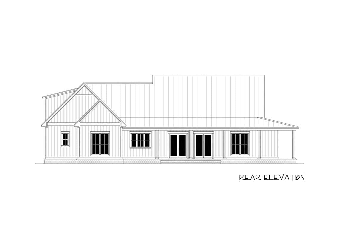 Plan 51870HZ: 3-Bed Modern Farmhouse with 10'-Deep Wrap Around Porch and a Bonus Room - Image #18 - Country, Modern Farmhouse, Southern
