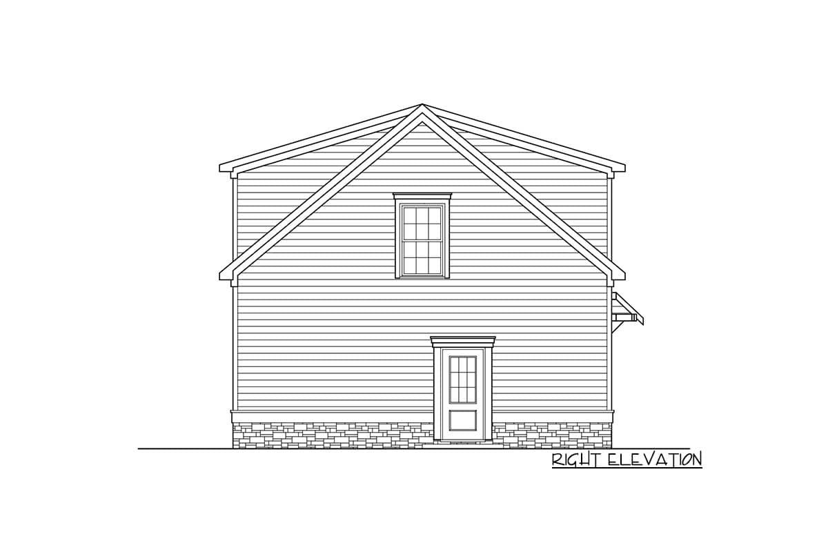 Plan 360082DK: Detached 2-Car Garage with Walkup Attic Storage - Image #4 - New American, Traditional