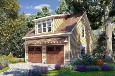 Detached 2-Car Garage with Walkup Attic Storage