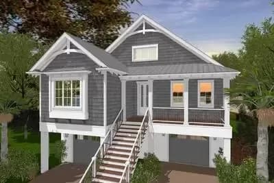 Coastal Home Plan with Expansion Option on the Main Level