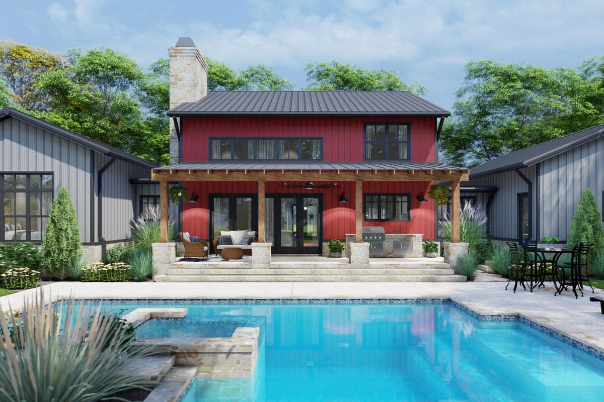 Plan 16923WG: Metal Framed 4-Bed Modern Farmhouse Plan with Home Office - Image #6 - Country, Craftsman, Farmhouse, Modern Farmhouse, New American