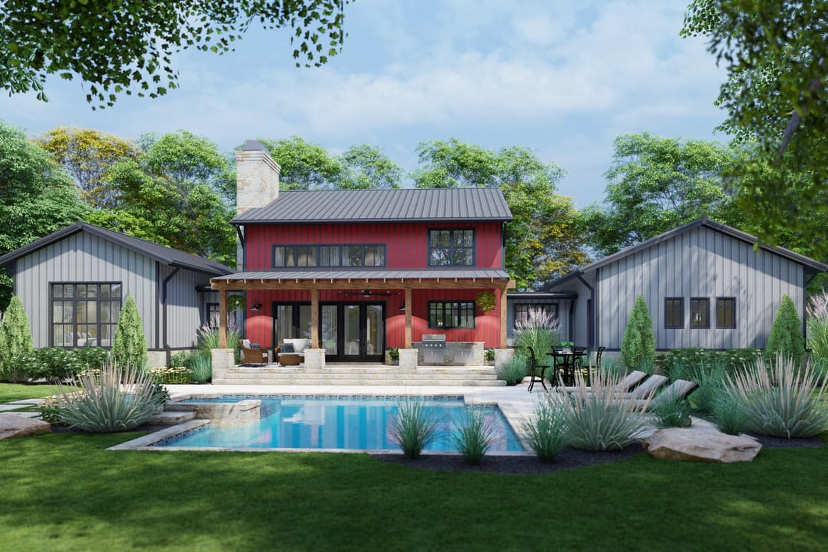 Plan 16923WG: Metal Framed 4-Bed Modern Farmhouse Plan with Home Office - Image #7 - Country, Craftsman, Farmhouse, Modern Farmhouse, New American