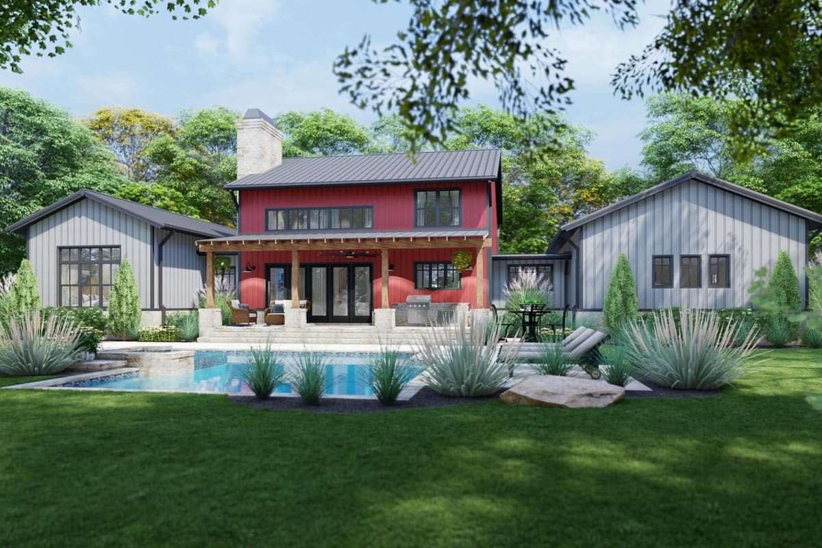 Plan 16923WG: Metal Framed 4-Bed Modern Farmhouse Plan with Home Office - Image #8 - Country, Craftsman, Farmhouse, Modern Farmhouse, New American