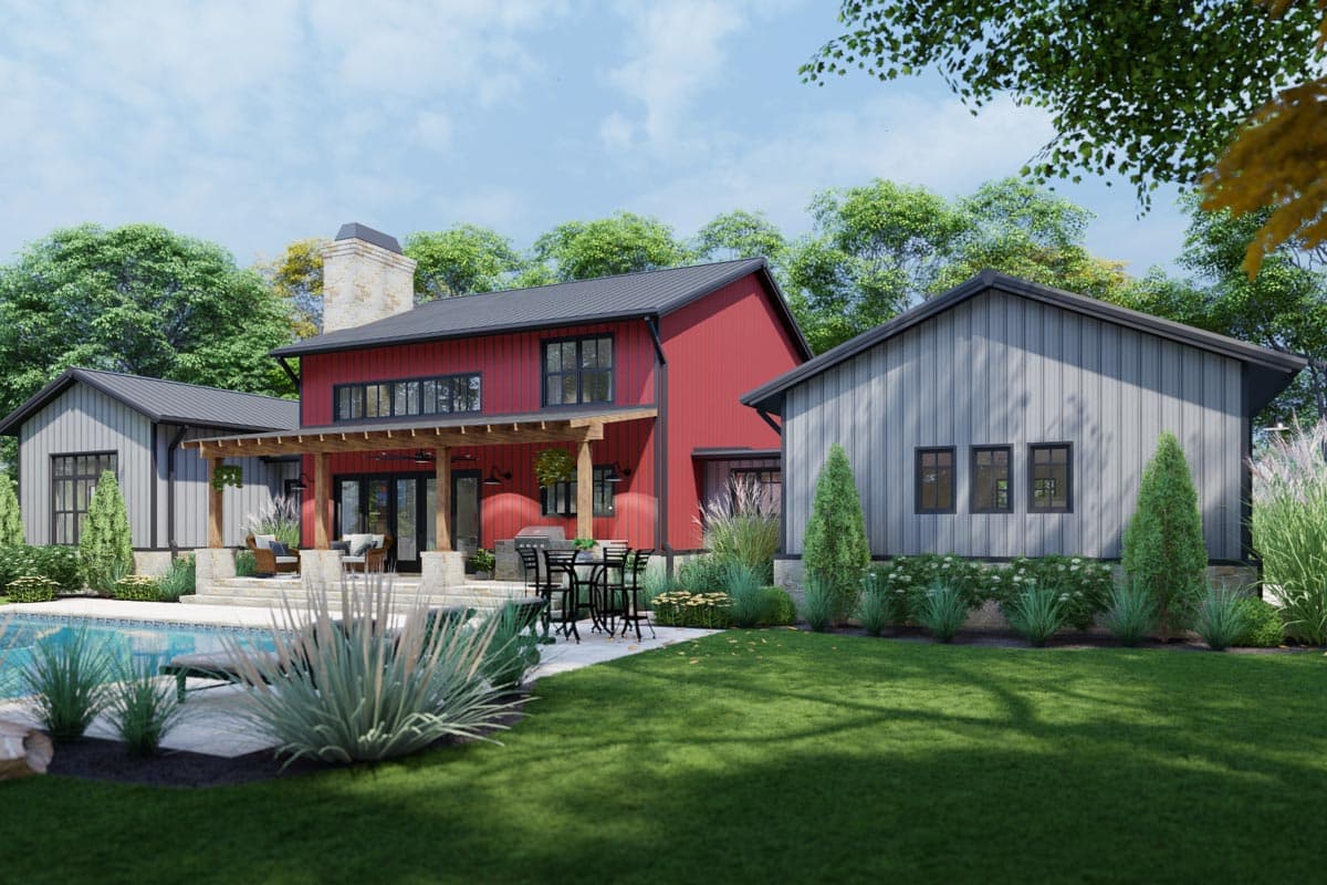 Plan 16923WG: Metal Framed 4-Bed Modern Farmhouse Plan with Home Office - Image #9 - Country, Craftsman, Farmhouse, Modern Farmhouse, New American