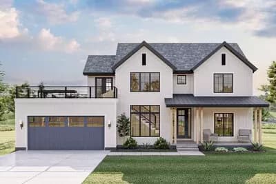 4-Bed Modern Farmhouse with a Loft and Party Deck Above the Garage - 2499 Sq Ft