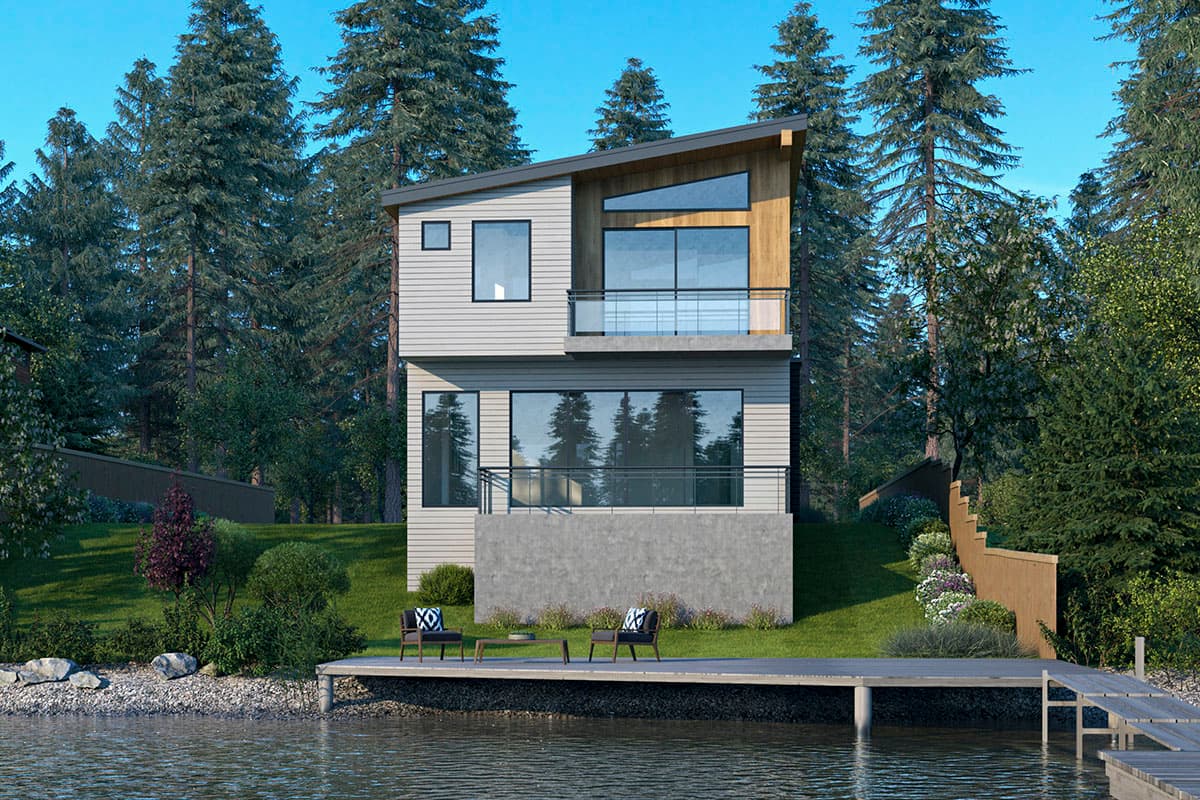 Plan 666115RAF: Narrow Contemporary Home Plan with Front and Back Balconies - Image #5 - Contemporary, Modern, Northwest, Prairie