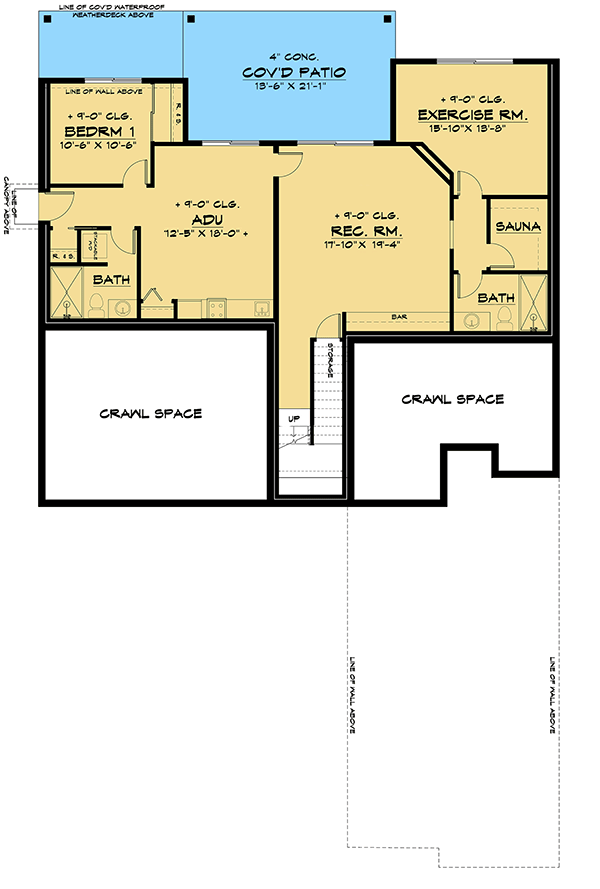 Plan 666117RAF: Spacious Contemporary House Plan with Lower-level ADU - Floor Plan - Lower Level - Contemporary, Modern, Northwest