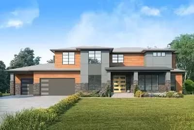 Spacious Contemporary Northwest Home Plan with Den and Two Master Suites