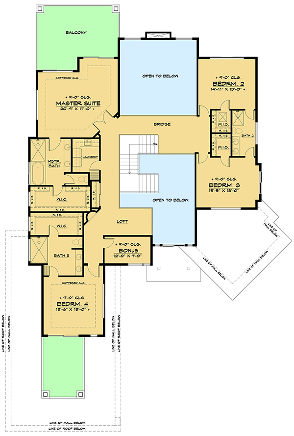 Plan 666121RAF: Spacious Contemporary Home Plan with Home Office and Recording Studio - Floor Plan - 2nd Floor - Contemporary, Modern, Northwest