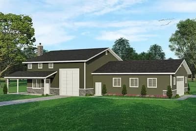 Unique Garage Plan with RV Parking and 2-Story Apartment