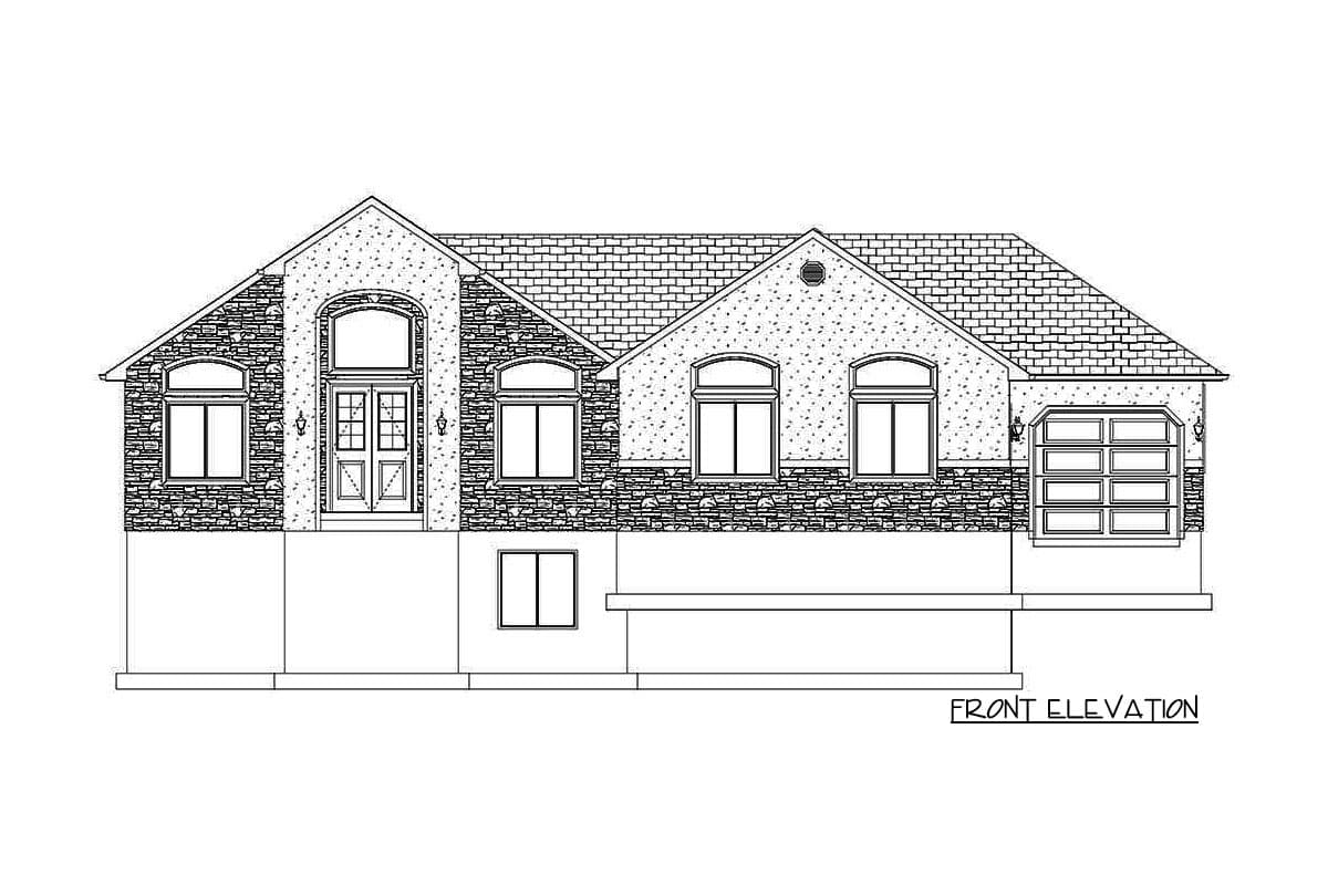Plan 61387UT: Stone and Stucco-Clad House Plan with Home Office - Image #34 - European, Mediterranean