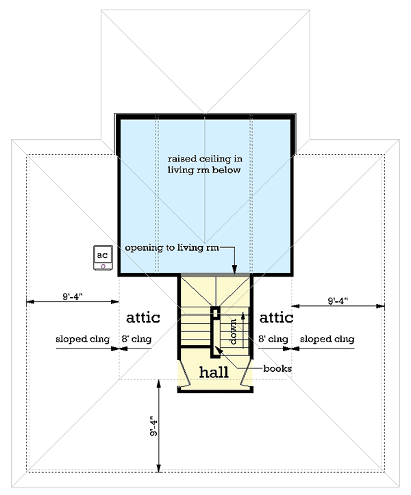 Plan 55078BR: 1-Bed Guest House or Year-round Home Plan - Floor Plan - 2nd Floor - Cottage, Country, Southern