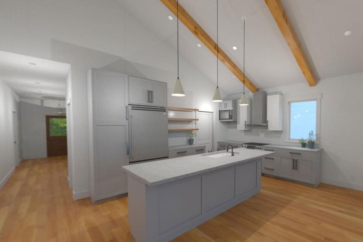 Plan 765031TWN: Narrow Country Cottage Plan with 3 Bedrooms - Virtual Tour Cover Image - Bungalow, Cottage, Craftsman, Vacation