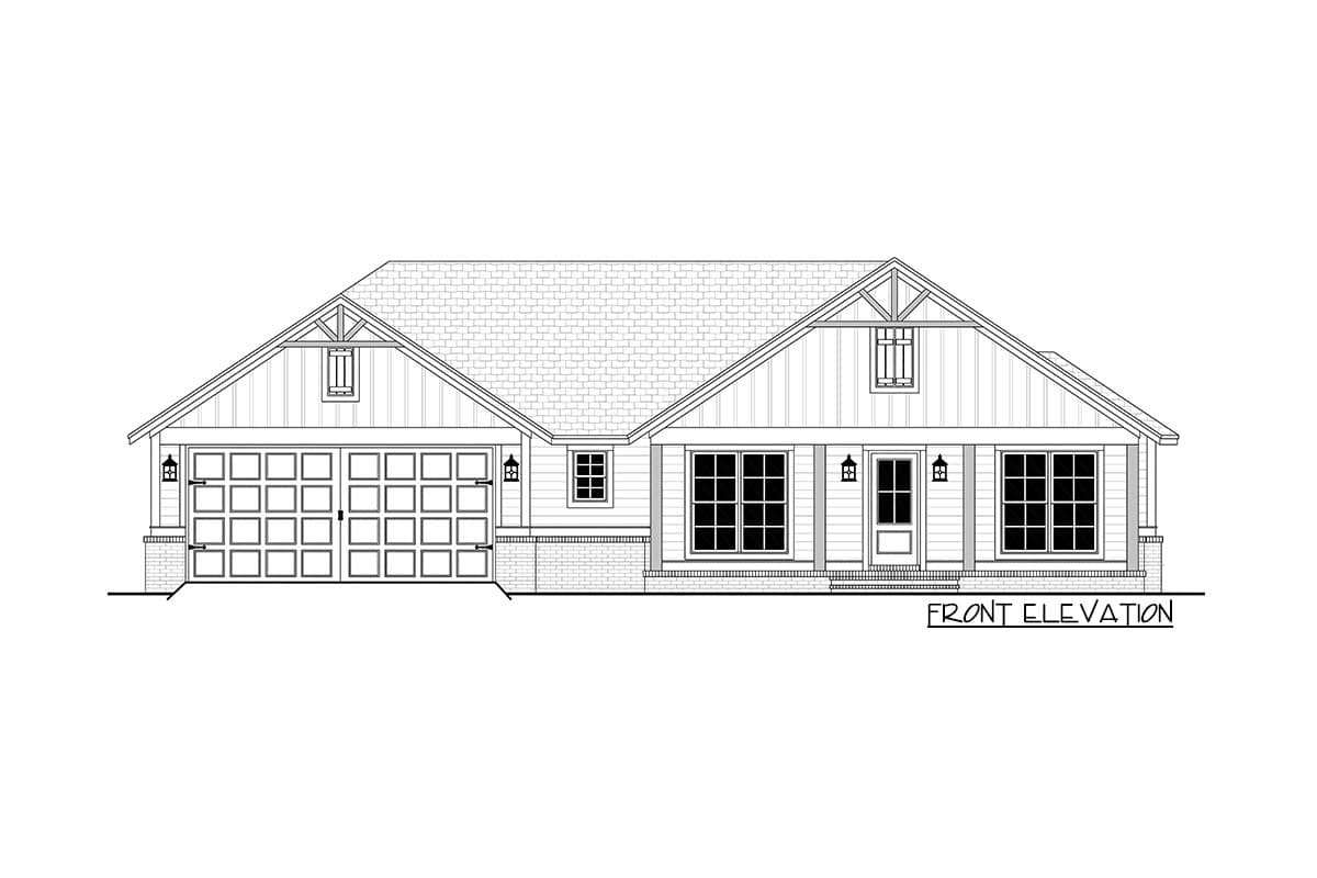 Plan 51871HZ: Modest-Sized 3-Bed House Plan with Farmhouse Front Porch - 1459 Sq Ft - Image #21 - Country, Modern Farmhouse, New American, Southern, Traditional