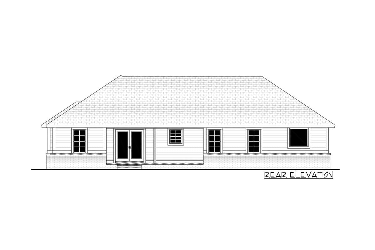 Plan 51871HZ: Modest-Sized 3-Bed House Plan with Farmhouse Front Porch - 1459 Sq Ft - Image #23 - Country, Modern Farmhouse, New American, Southern, Traditional