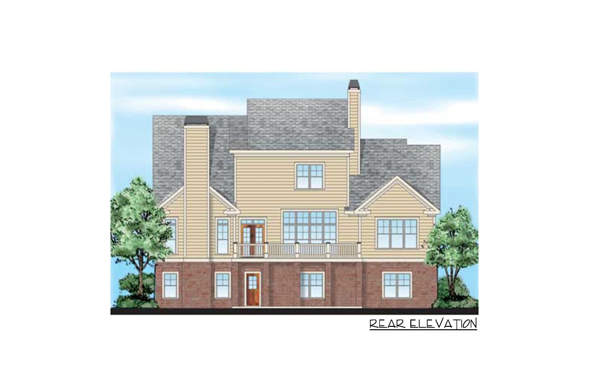 Plan 710398BTZ: 4-Bed House Plan with Dramatic Second Floor Balcony - Image #12 - Southern, Traditional