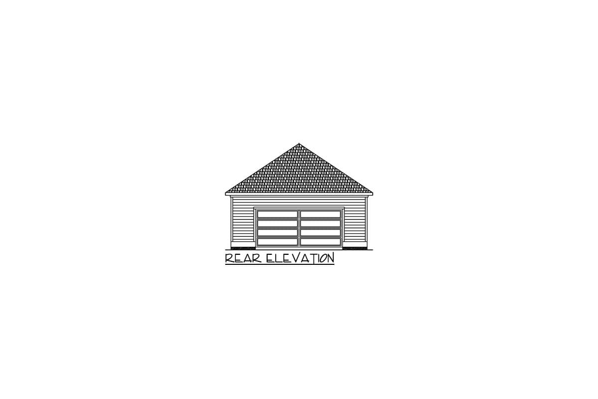 Plan 521012TTL: Exclusive Narrow House Plan with Rear Double Garage - 1391 Sq Ft - Image #6 - Cottage, Country, Southern, Traditional, Vacation