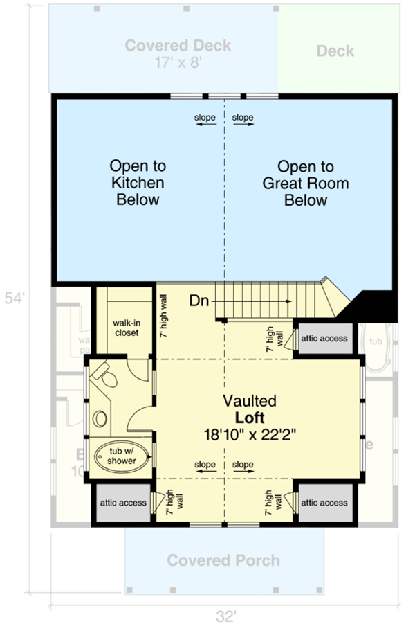 Plan 720083DA: Modern Cottage House Plan with 2-Story Great Room and Kitchen - Floor Plan - 2nd Floor - Cottage, Country, Mountain, New American, Vacation