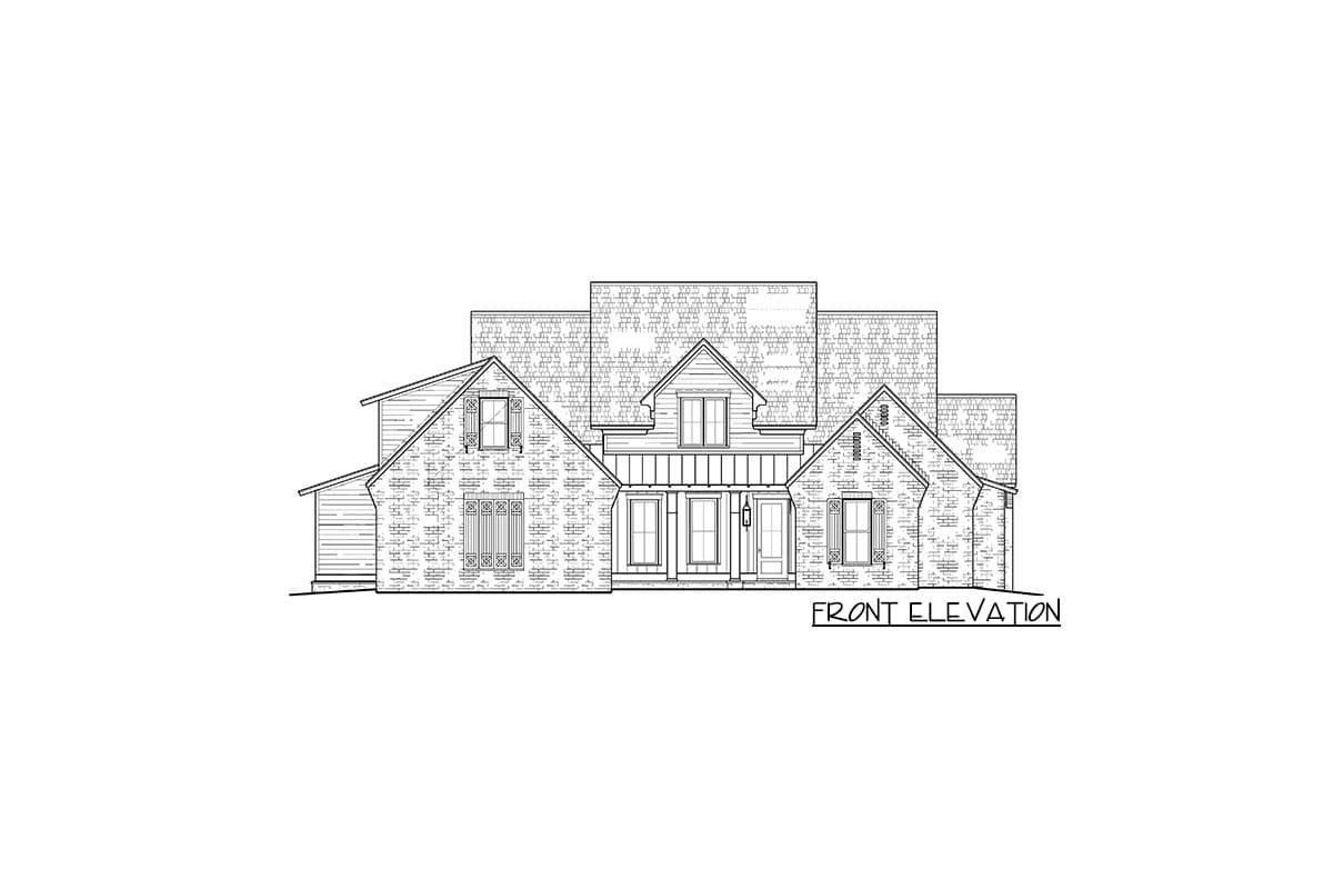 Plan 510205WDY: 4-Bed Modern French Country House Plan with Optionally Finished Bonus Room - 2832 Sq Ft - Image #4 - Acadian, Country, French Country, Louisiana-Style, New American, Southern