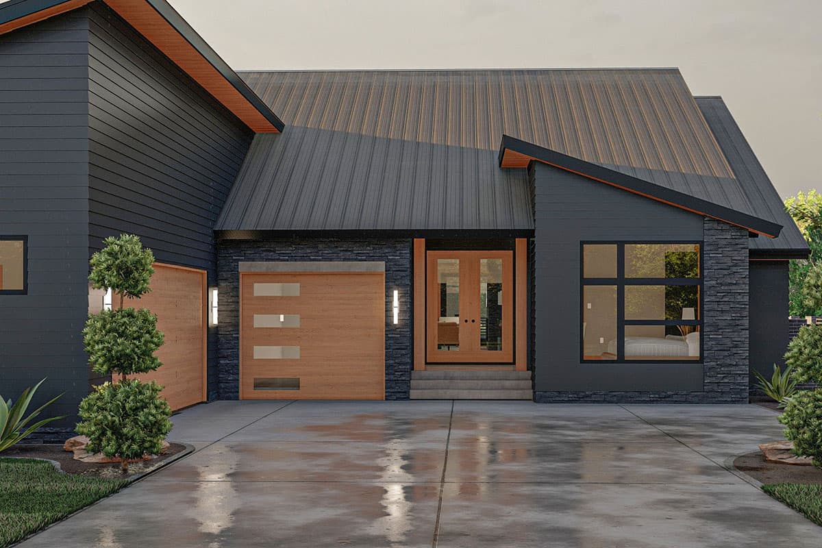 Plan 623025DJ: Modern One-story House Plan with Open Floor Plan Under a Cathedral Ceiling - Image #5 - Contemporary, Mid Century Modern, Modern, Northwest, Ranch