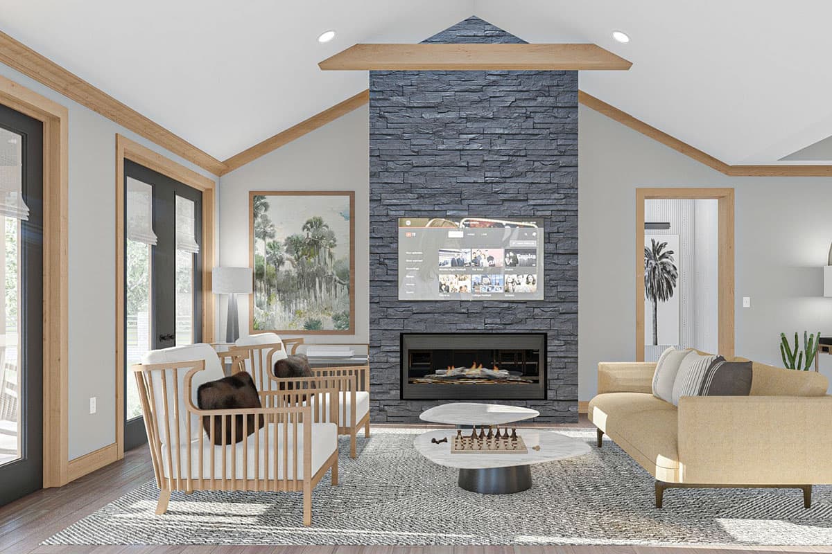 Plan 623025DJ: Modern One-story House Plan with Open Floor Plan Under a Cathedral Ceiling - Image #8 - Contemporary, Mid Century Modern, Modern, Northwest, Ranch