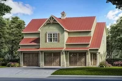 3-Bay Barndominium Garage Apartment with 2 Bedrooms