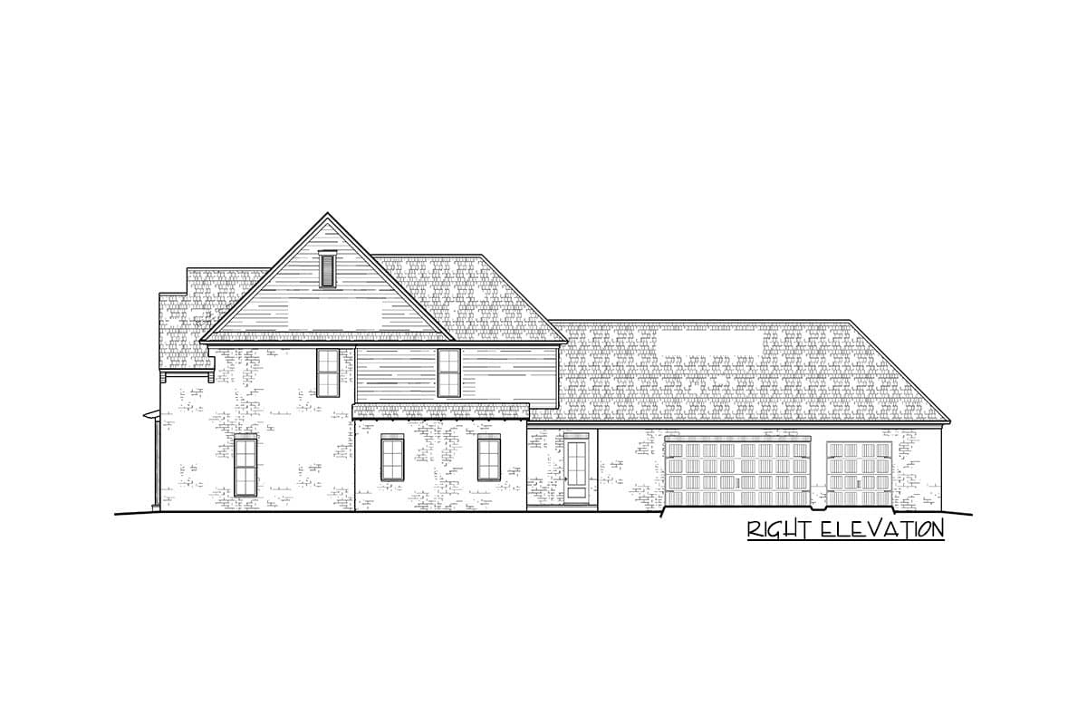 Plan 510208WDY: Exclusive Brick-clad Home Plan with Double-sided Fireplace and Rear Garage - Image #5 - Acadian, European, French Country, Louisiana-Style, Southern