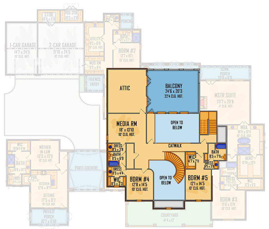 Plan 510210WDY: Exclusive Brick-clad House Plan with Mother-in-Law Suite - Floor Plan - 2nd Floor - Country, European, French Country, Southern