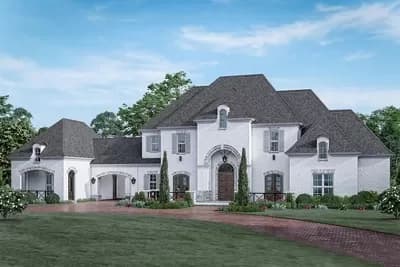 Exclusive Brick-clad House Plan with Mother-in-Law Suite