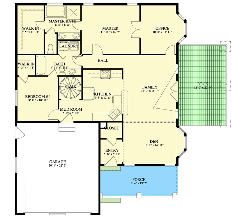 Plan 61388UT: 5-Bed House Plan with Bonus Room and Lower-level ADU  - Floor Plan - Main Level - Mountain, Traditional
