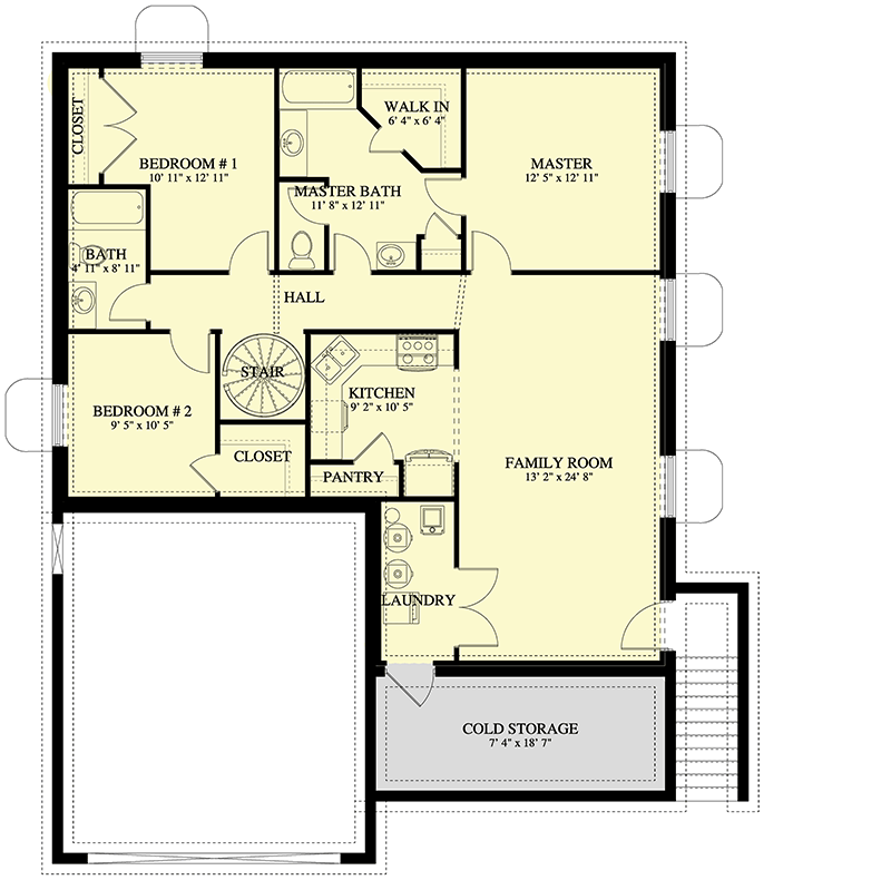 Plan 61388UT: 5-Bed House Plan with Bonus Room and Lower-level ADU  - Floor Plan - Lower Level - Mountain, Traditional