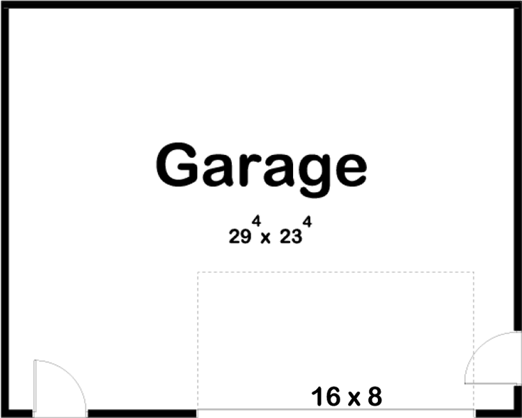 Plan 623028DJ: Detached Garage Shop with Single 16' by 8' Tall Garage Door - Floor Plan - Main Level - Northwest, Traditional