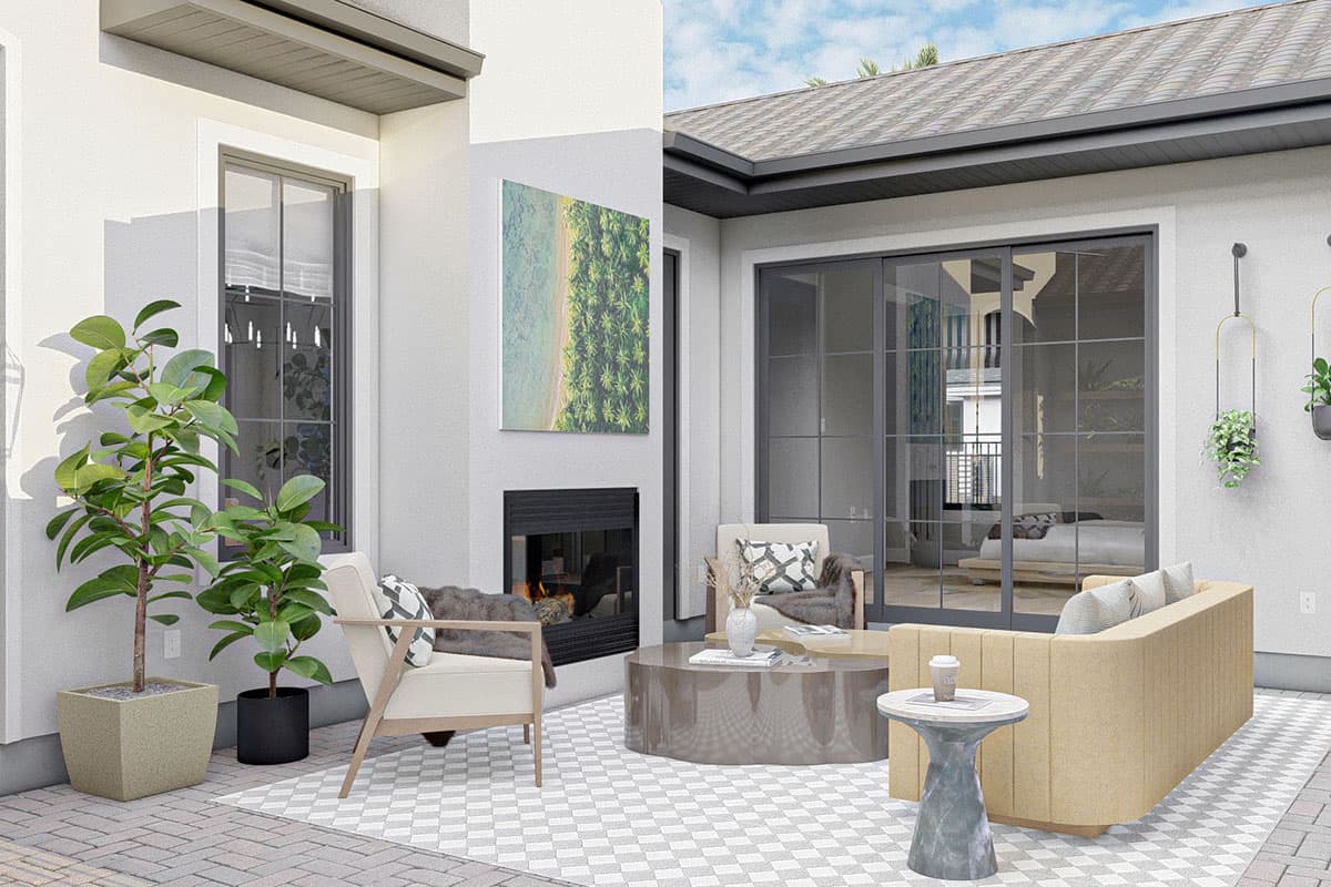 Plan 623031DJ: One Story Mediterranean Ranch Home Plan with 3 Beds and a Courtyard - Image #10 - European, Mediterranean, Ranch, Southern, Southwest