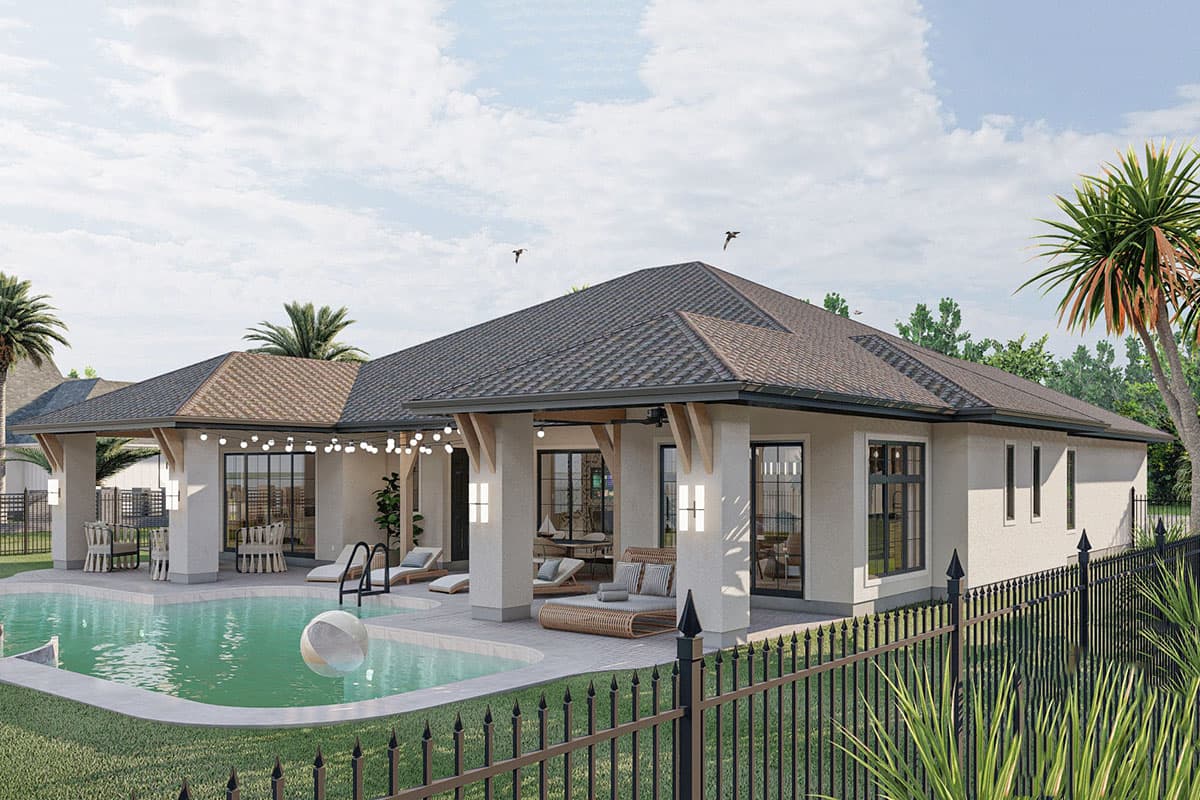 Plan 623031DJ: One Story Mediterranean Ranch Home Plan with 3 Beds and a Courtyard - Image #11 - European, Mediterranean, Ranch, Southern, Southwest