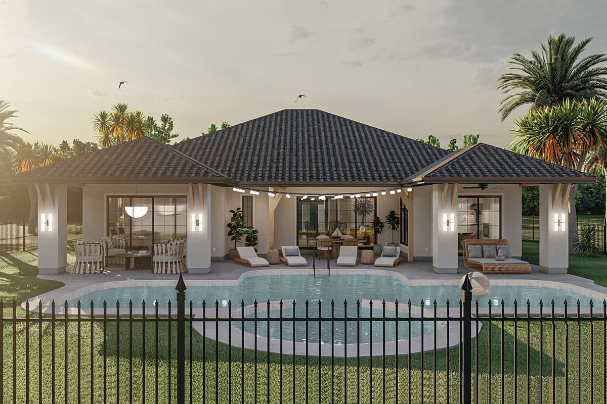 Plan 623031DJ: One Story Mediterranean Ranch Home Plan with 3 Beds and a Courtyard - Image #13 - European, Mediterranean, Ranch, Southern, Southwest