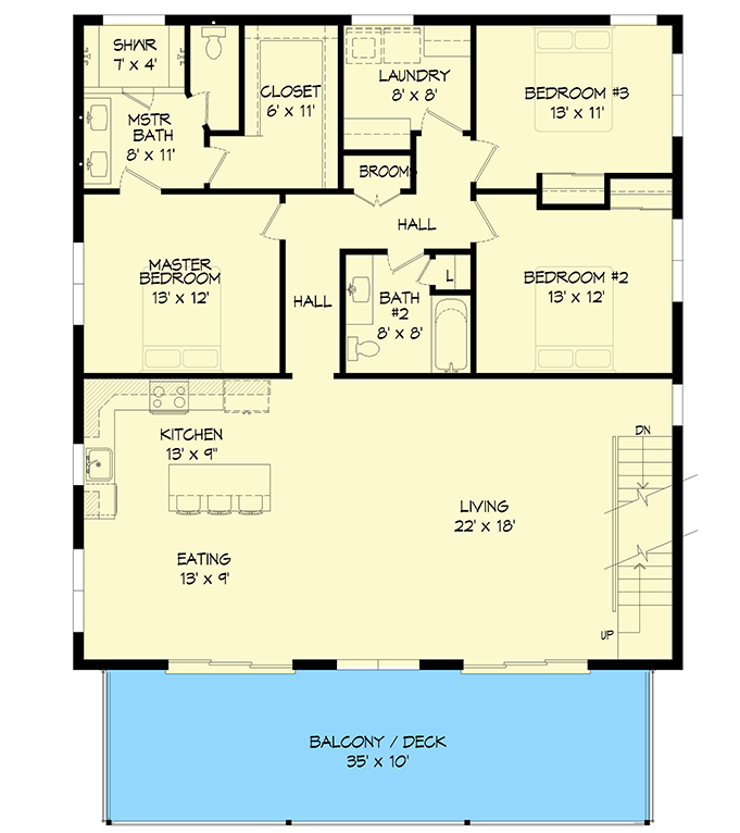 Plan 68795VR: Contemporary Multi-Generational Home Plan with 4-Car Garage - Floor Plan - Main Level - Contemporary, Modern, Northwest