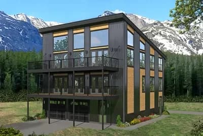 Contemporary Multi-Generational Home Plan with 4-Car Garage