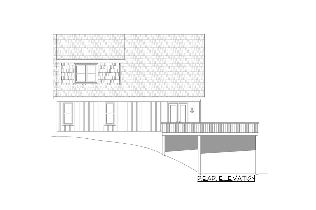 Plan 68798VR: Mountain Home Plan with 2-Story Living and 2-Story Vaulted Ceiling - 1770 Sq Ft - Image #4 - Mountain, Rustic, Vacation