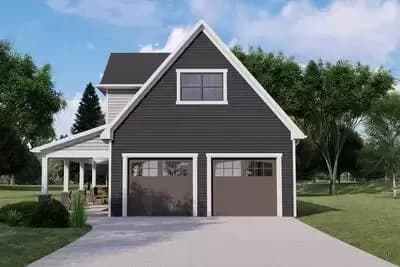Detached Craftsman Garage with Covered Porch