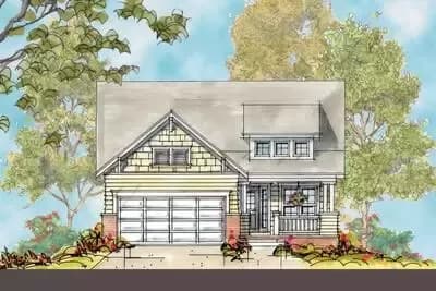 3-Bed Craftsman Cottage with Shed Dormer-topped Front Porch