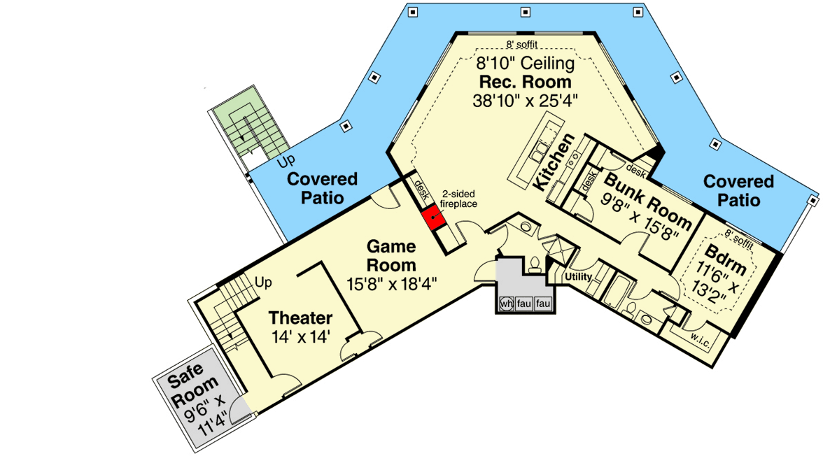 Plan 72277DA: Hillside House Plan with Walkout Lower Level - Floor Plan - Lower Level - Contemporary, Mountain, Traditional