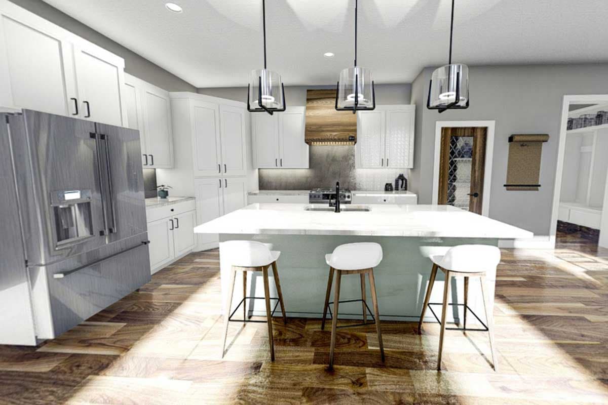 Plan 623032DJ: Barndominium-style House Plan with Home Office and Two-story Great Room - Image #8 - Barndominium, Country, Farmhouse, Modern Farmhouse, New American, Rustic, Southern