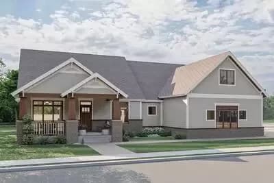 3-Bedroom Country Cottage House Plan with Bonus Room Over the Garage