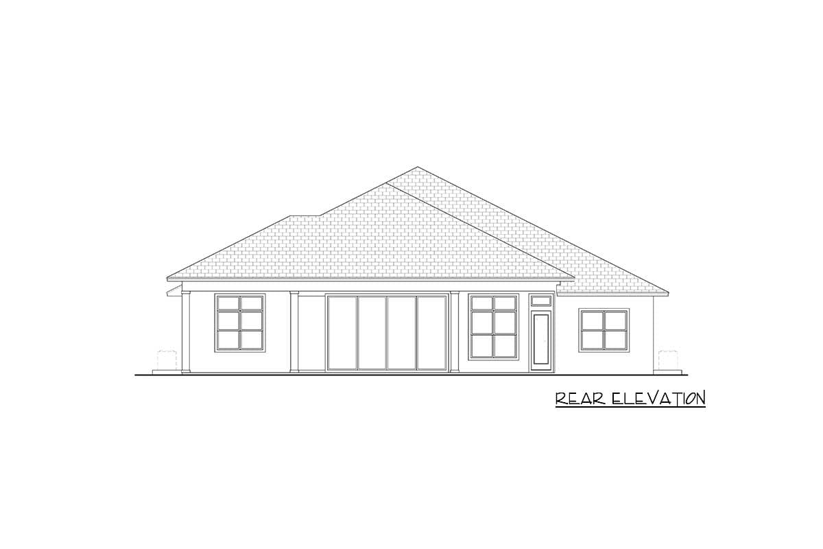 Plan 65695BS: 4-Bed Transitional Florida Home Plan with Split Bedrooms - Image #4 - Coastal, European, Florida-Style, Mediterranean, Southern, Transitional