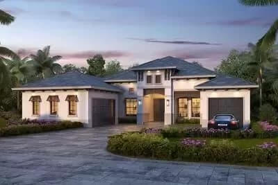 4-Bed Transitional Florida Home Plan with Split Bedrooms
