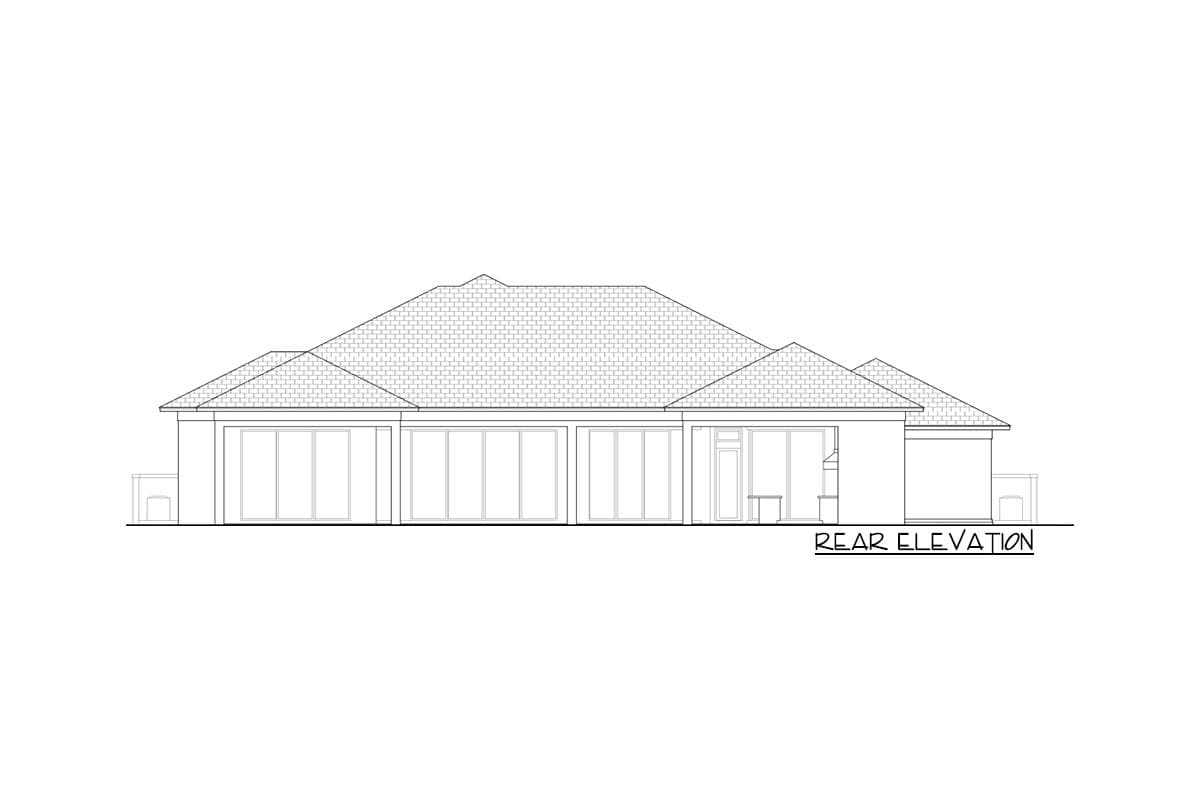 Plan 65699BS: Transitional Florida Home Plan with 4-Car Garage and Split-bed Layout - Image #4 - Coastal, Contemporary, European, Florida-Style, Mediterranean, Transitional