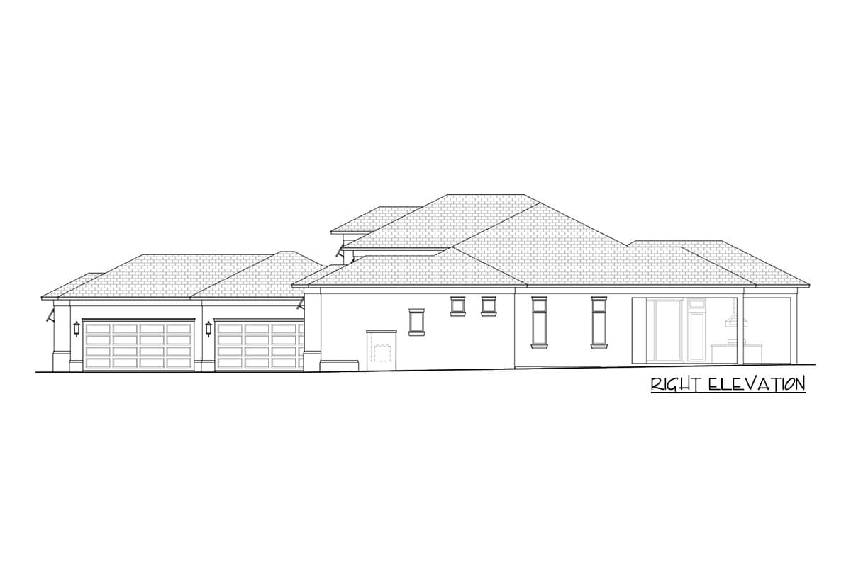 Plan 65699BS: Transitional Florida Home Plan with 4-Car Garage and Split-bed Layout - Image #5 - Coastal, Contemporary, European, Florida-Style, Mediterranean, Transitional