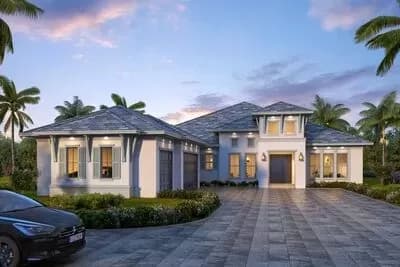 4-Bed Transitional Florida House Plan with Study and Split-bed Layout