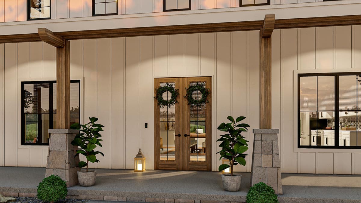 Plan 623034DJ: 4-Bedroom Modern Farmhouse Barndominium with Large Bonus Room Over Garage - 3205 Sq Ft - Image #6 - Barndominium, Country, Farmhouse, Modern Farmhouse, New American